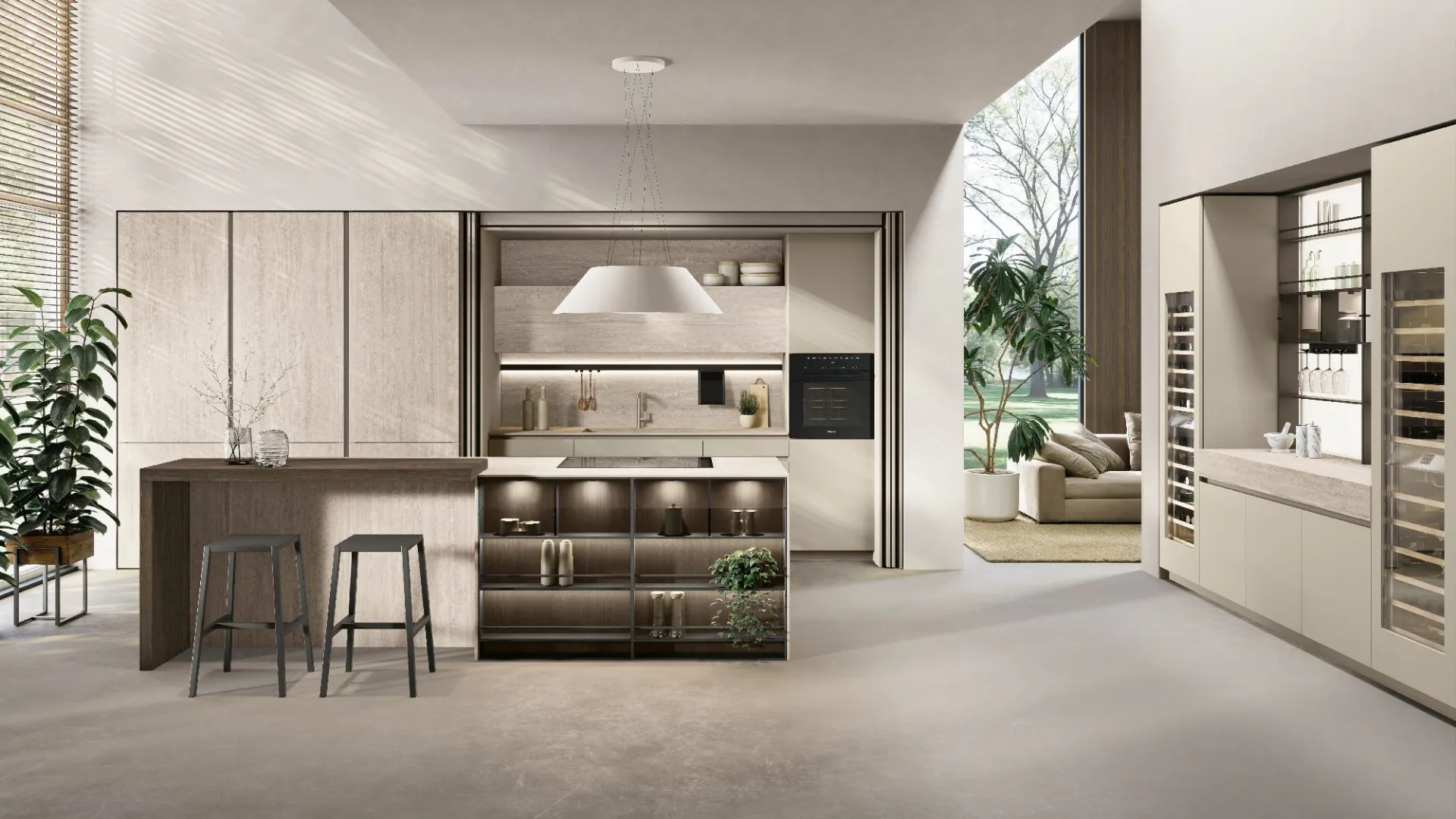 Aliant 1 Travertine | Pumice | Cocoa Oak