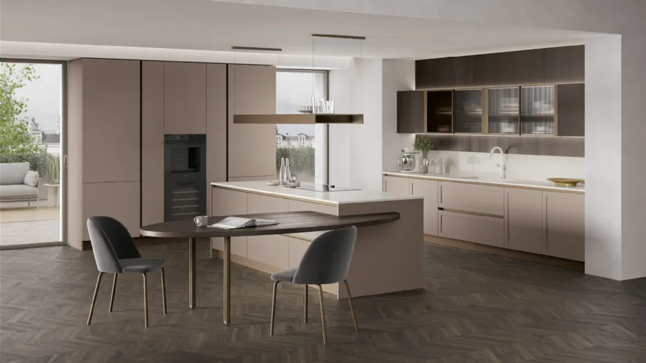 Thermo-structured Rovere Conero, matt Ginseng Pet, Lasa Ecotone worktop