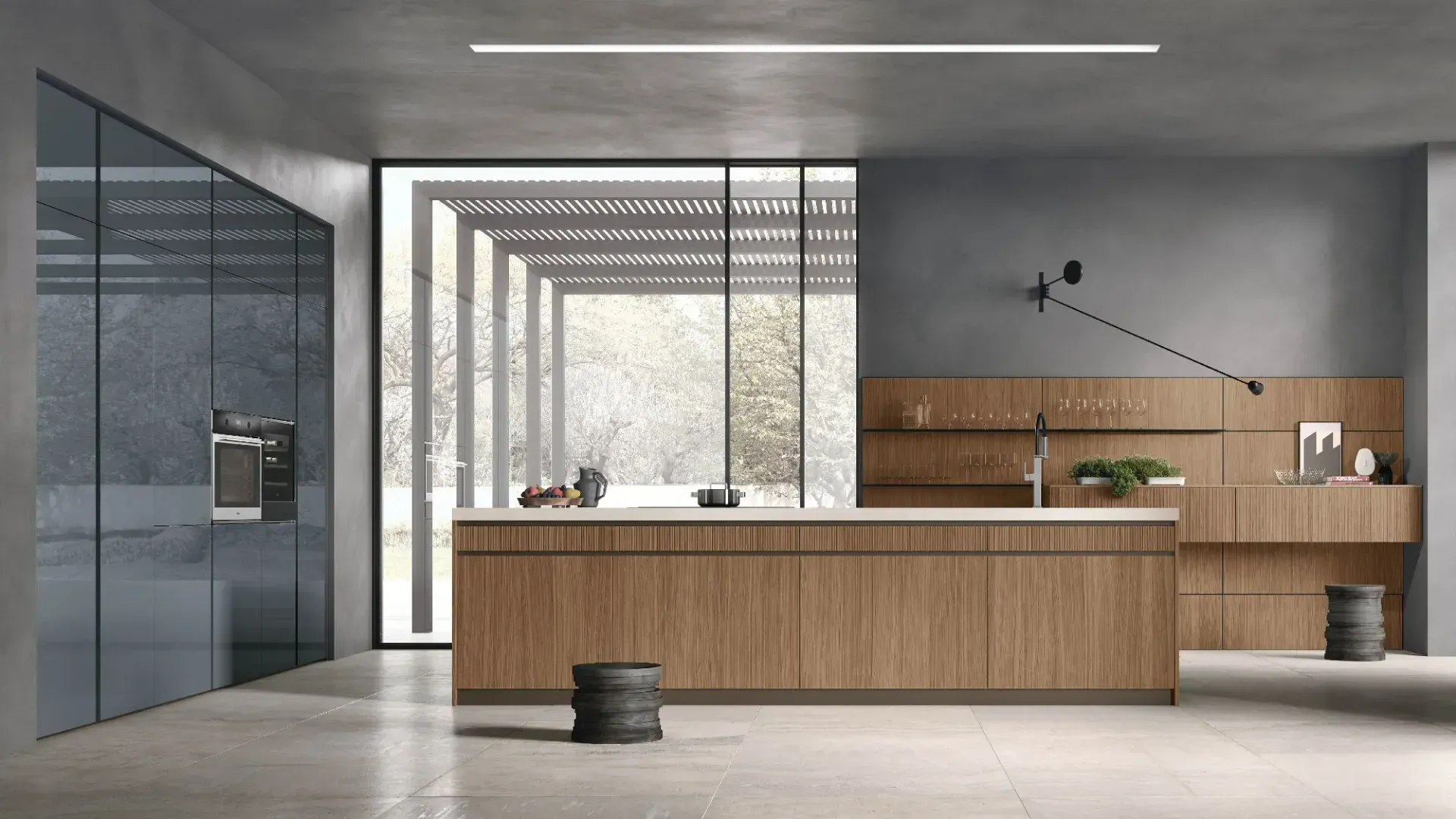 Stosa Natural kitchen in slatted oak