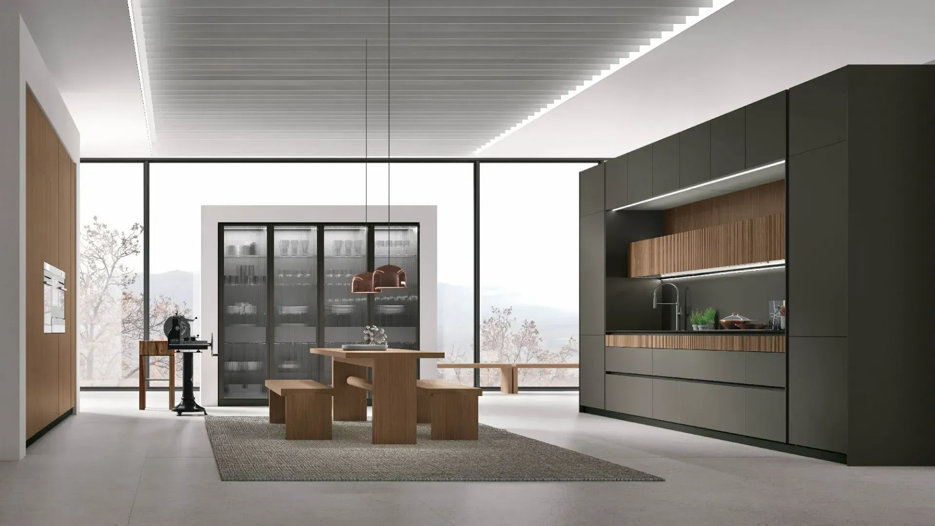 Stosa Natural kitchen in slatted oak