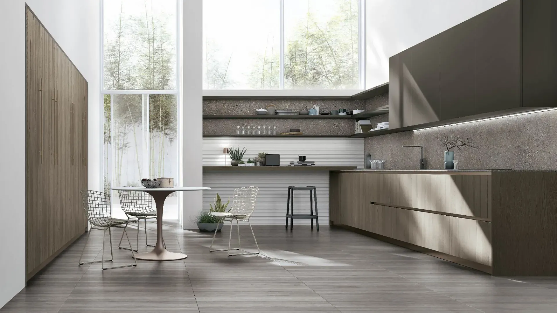 Stosa Natural kitchen in slatted oak