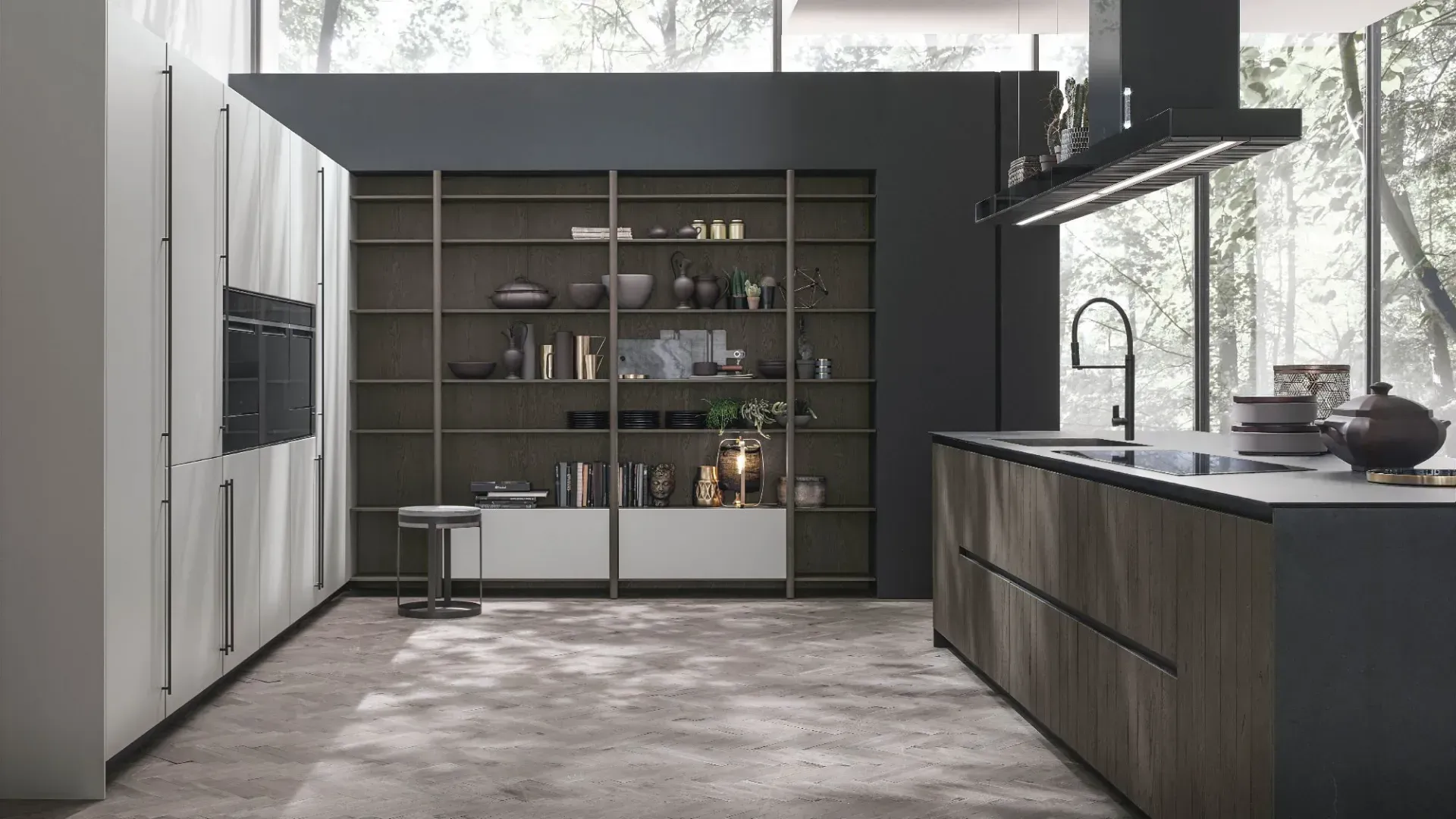 Stosa Natural kitchen in slatted oak